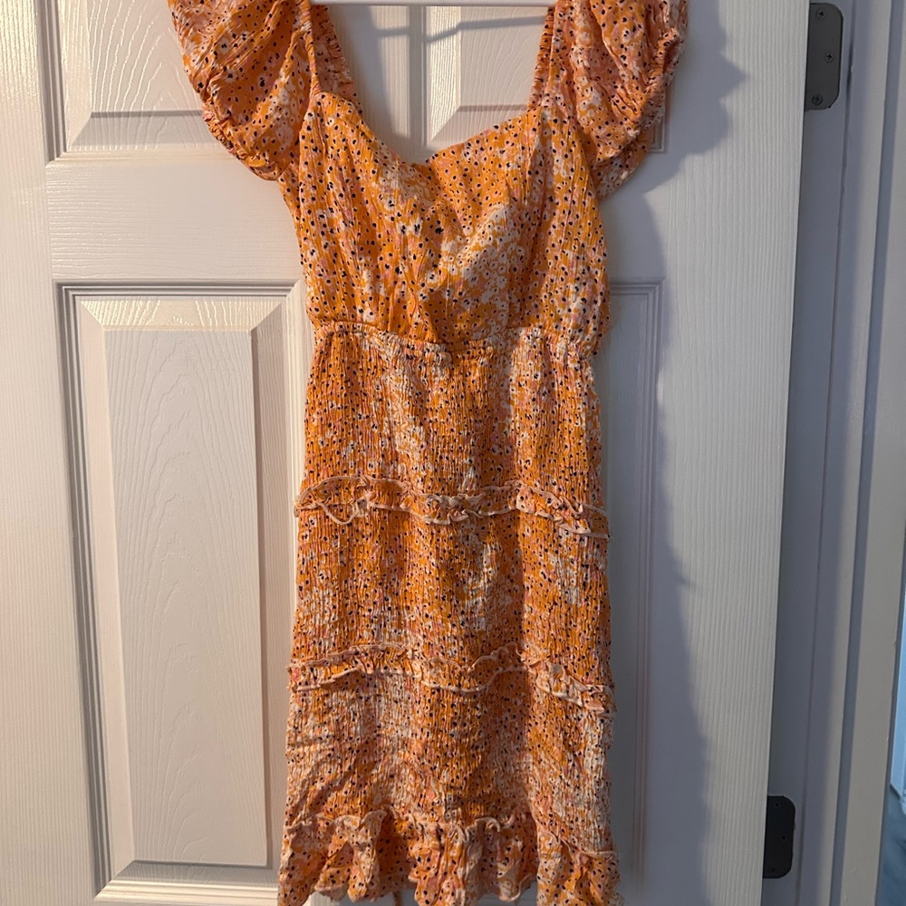 Orange Floral Women's Dress